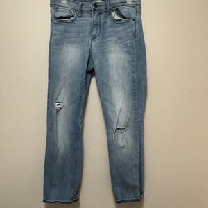 Banana Republic Straight Holy Jeans Women 29 Petite Blue Cotton Blend 2016 Used